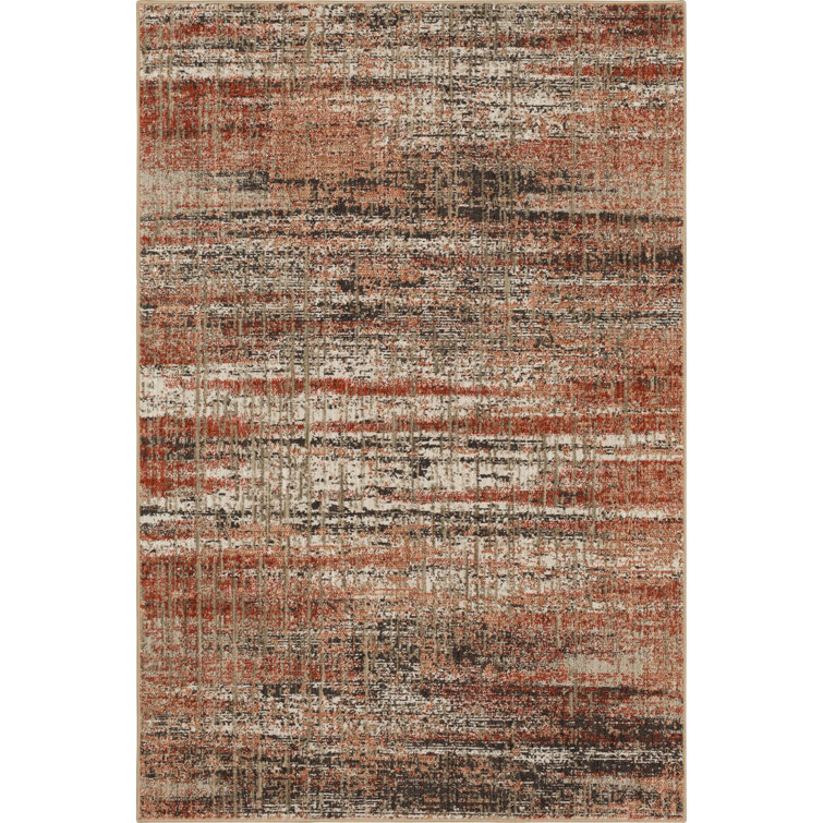 Craquelure Ginger Multicolor Abstract Tufted Area Rug