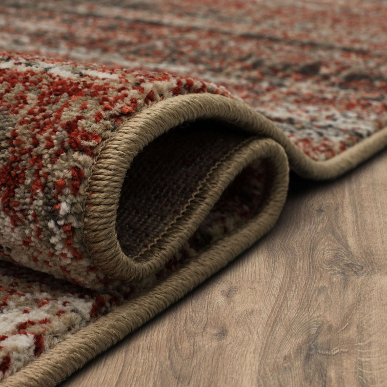 Craquelure Ginger Multicolor Abstract Tufted Area Rug