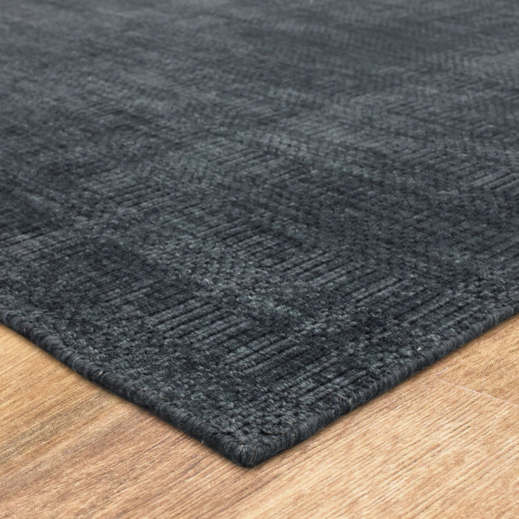 Charcoal Elegance 8' x 10' Hand-Loomed Wool Area Rug