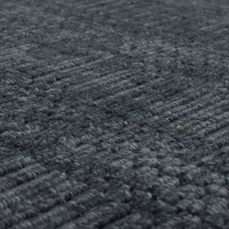 Charcoal Elegance 8' x 10' Hand-Loomed Wool Area Rug
