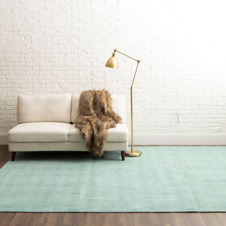 Sea Green Handmade Wool 8' x 10' Area Rug