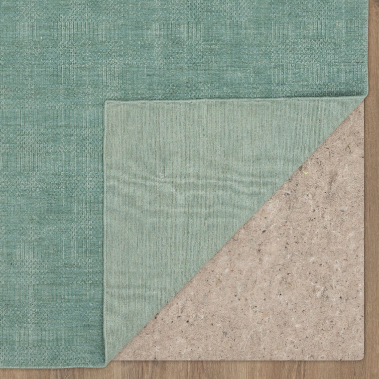 Sea Green Handmade Wool 8' x 10' Area Rug