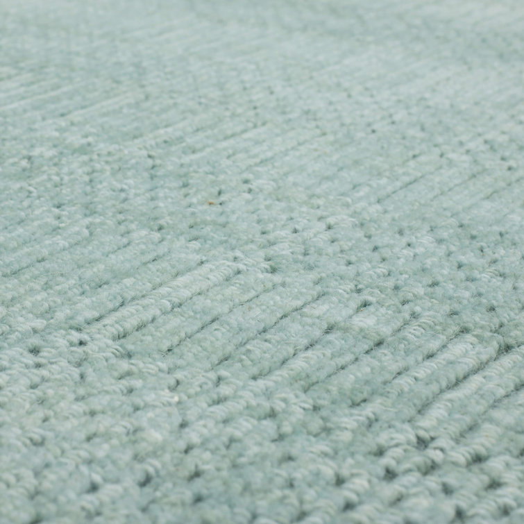 Sea Green Handmade Wool 8' x 10' Area Rug