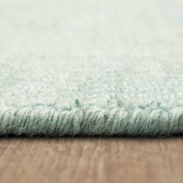 Sea Green Handmade Wool 8' x 10' Area Rug