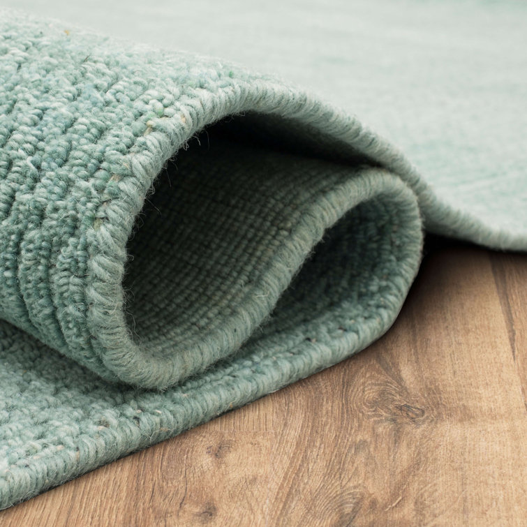 Sea Green Handmade Wool 8' x 10' Area Rug