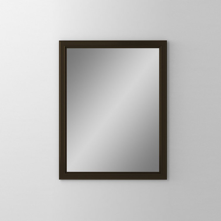 Elegant Rectangular Vanity Mirror in Vintage Brass Finish