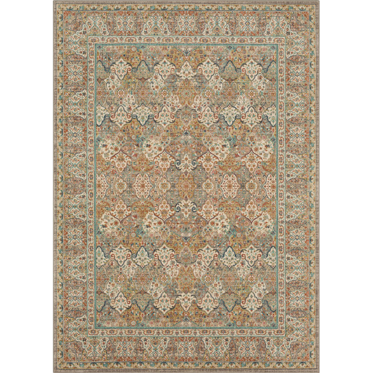 Highgrove Estate 8' x 11' Blue and Beige EverStrand Wool-Like Area Rug