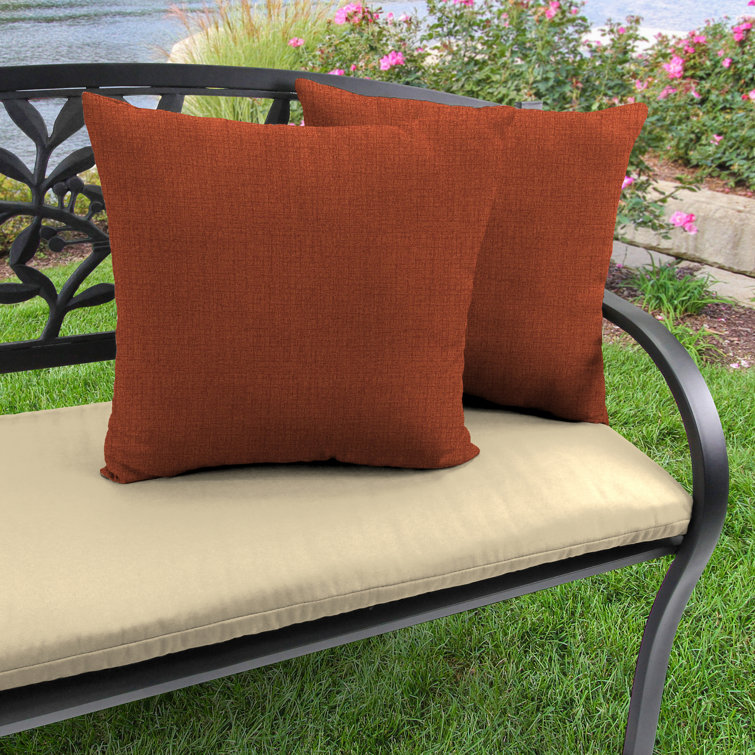 18" x 18" Brick Red Outdoor Throw Pillow Set