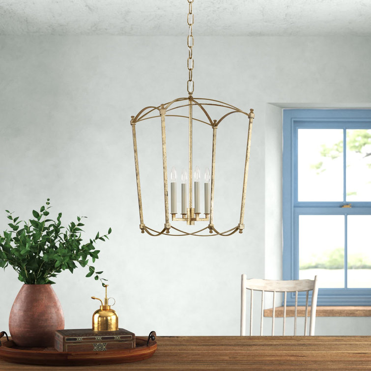 Antique Guild 4-Light Metal Lantern Chandelier