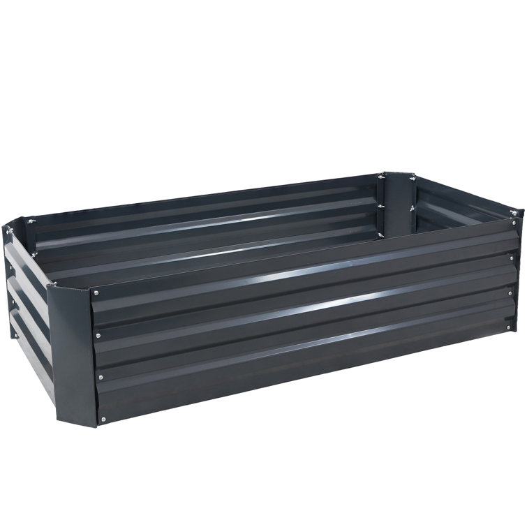 Dark Gray Galvanized Steel Raised Garden Beds for Plants and Vegetables