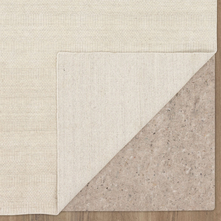 Ivory Hand-Loomed 6' x 9' Wool Rectangular Easy-Care Rug