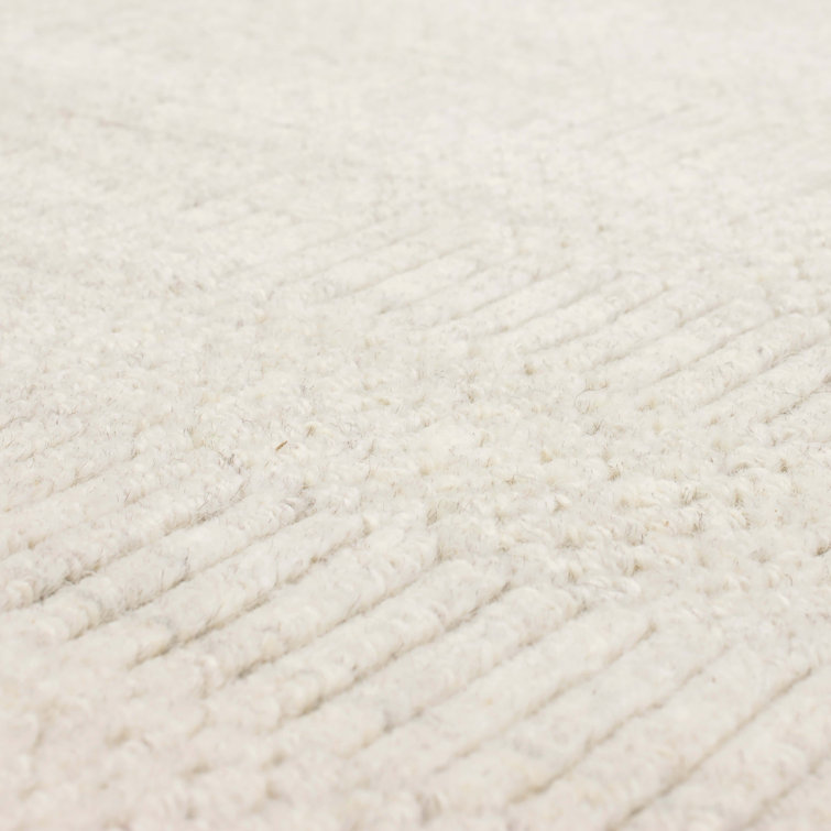 Ivory Hand-Loomed 6' x 9' Wool Rectangular Easy-Care Rug
