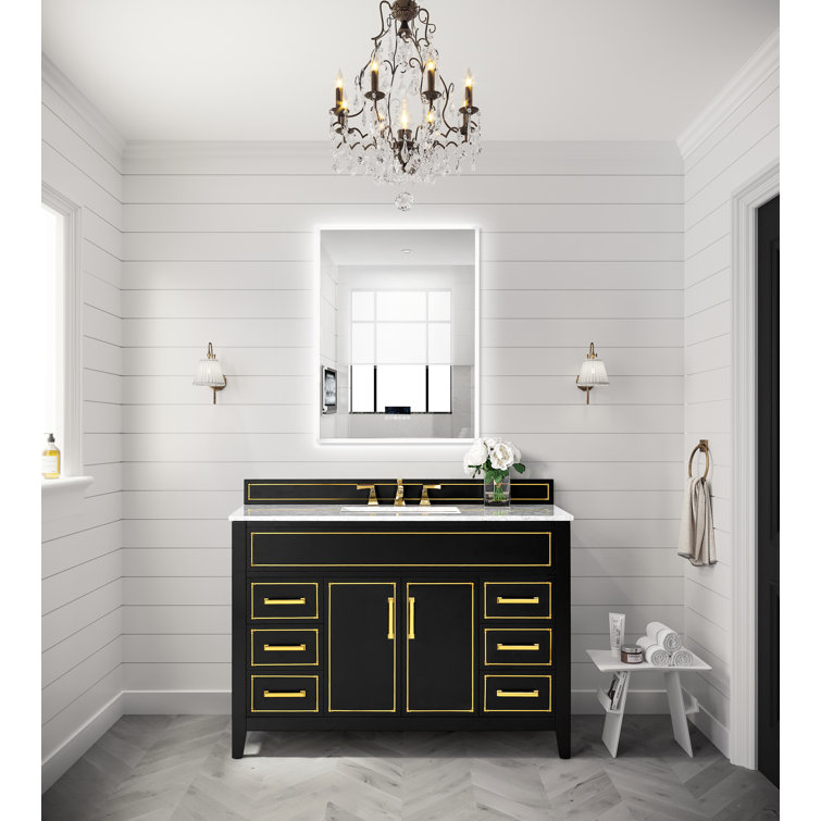 Aspen 48'' Black Onyx Bathroom Vanity with Marble Top