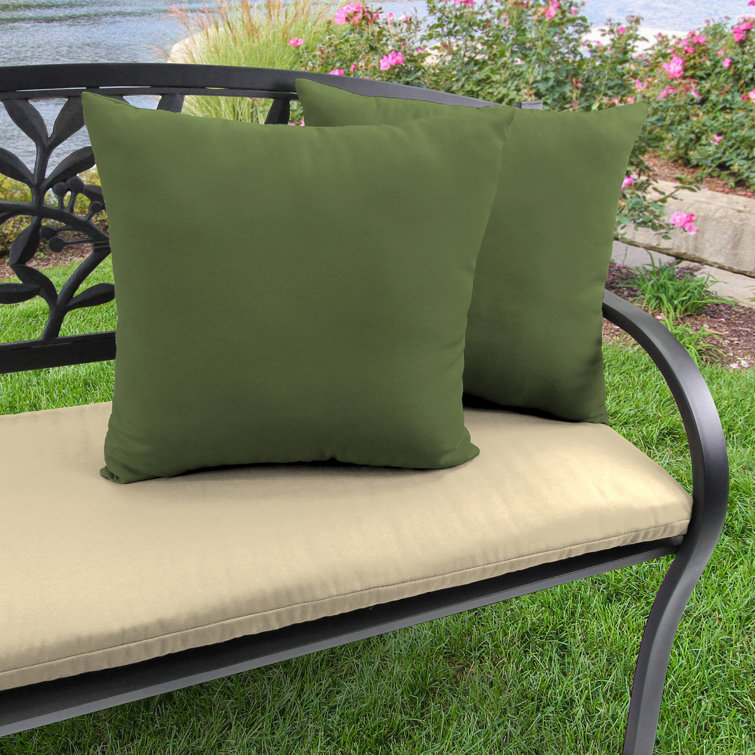 Veranda Hunter Green 18" Square Outdoor Throw Pillow Set