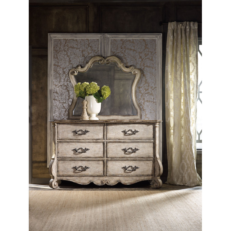 Paris Vintage Beige 6-Drawer Farmhouse Dresser
