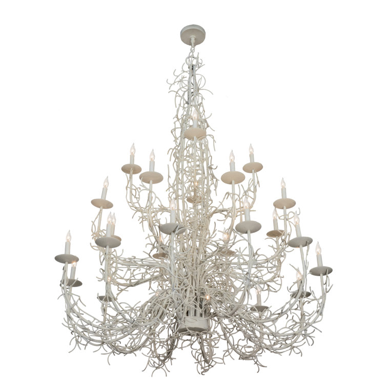 White Faux Candlelight 24-Light Empire Chandelier
