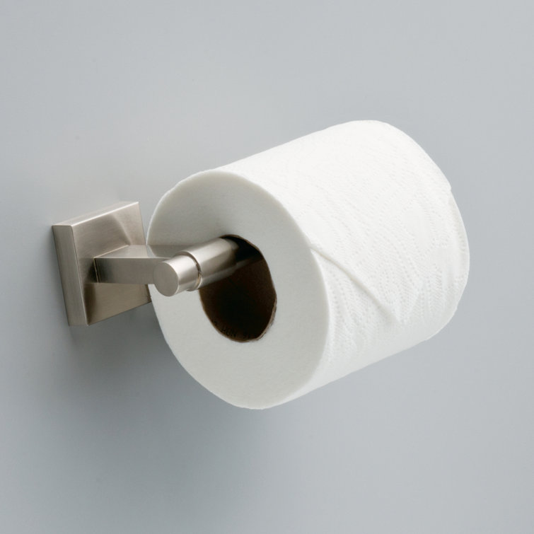 Maxted Brushed Nickel Modern Wall Mount Toilet Paper Holder
