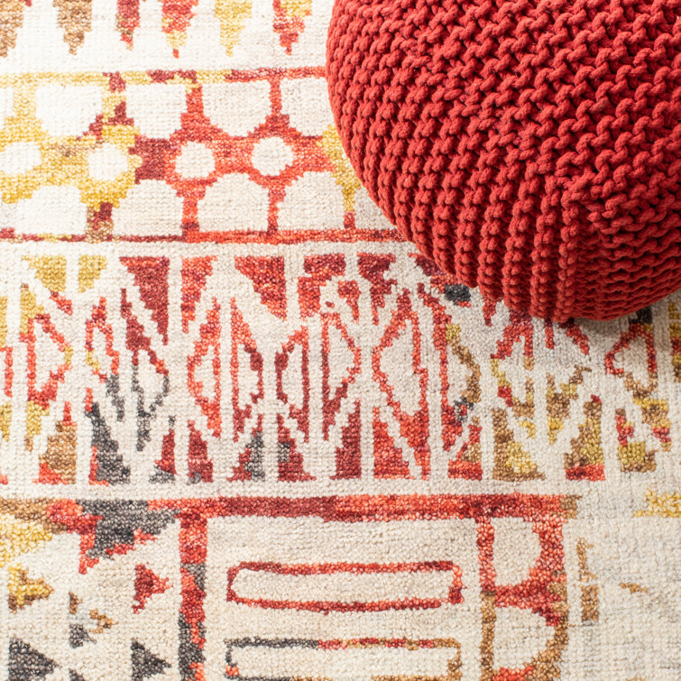 Samarkand Khotan Motif 10' x 14' Red Wool Area Rug