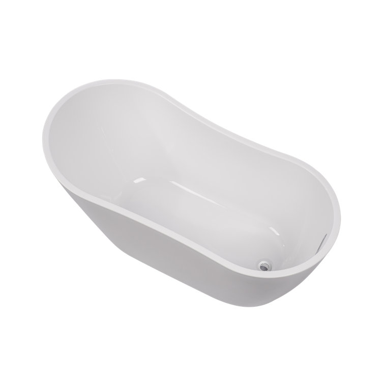 Maya 55" White Freestanding Acrylic Soaking Bathtub