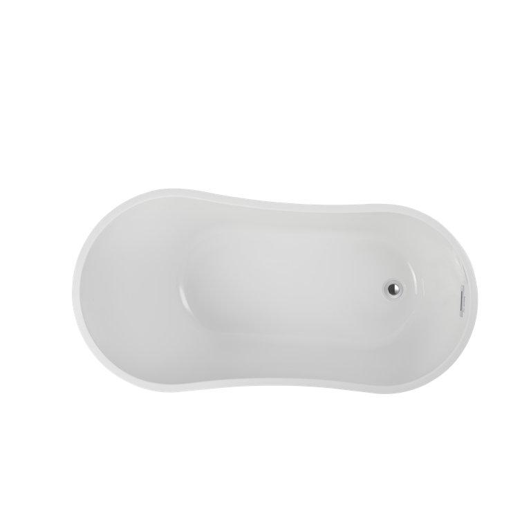 Maya 55" White Freestanding Acrylic Soaking Bathtub