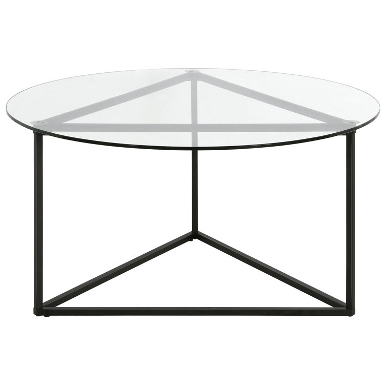 Blackened Bronze Round Glass Cocktail Table