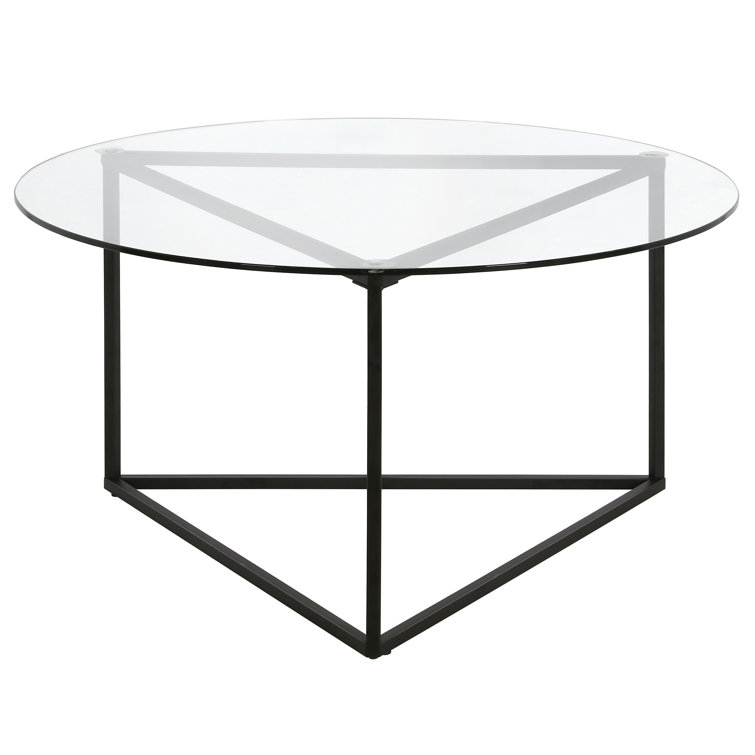 Blackened Bronze Round Glass Cocktail Table
