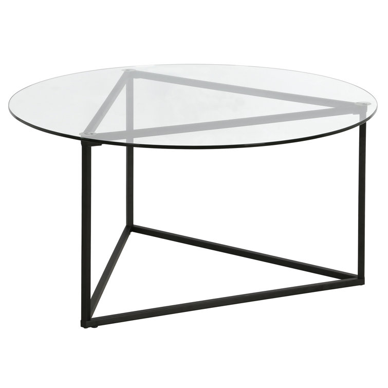 Blackened Bronze Round Glass Cocktail Table