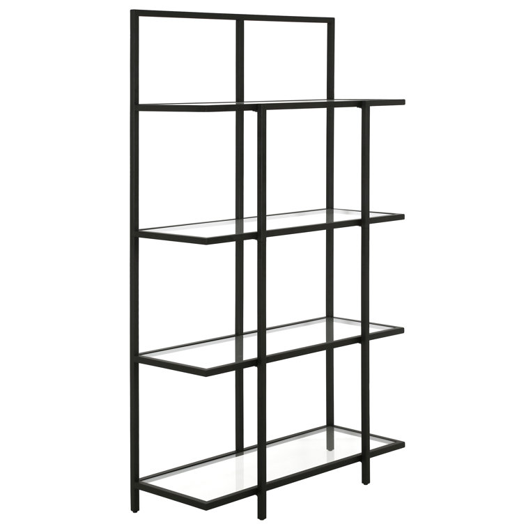 Ingels 62'' Blackened Bronze Steel and Glass Modern Etagere Bookcase
