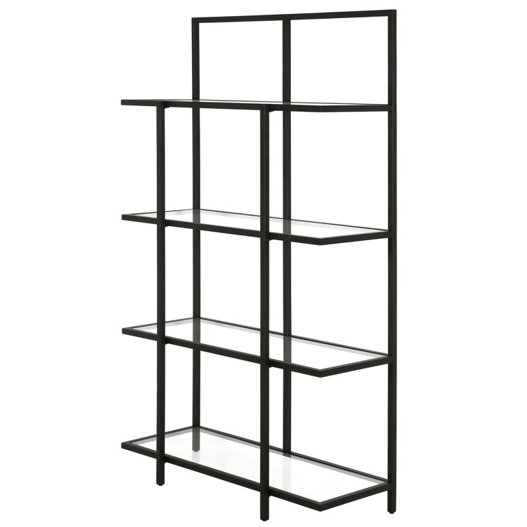 Ingels 62'' Blackened Bronze Steel and Glass Modern Etagere Bookcase