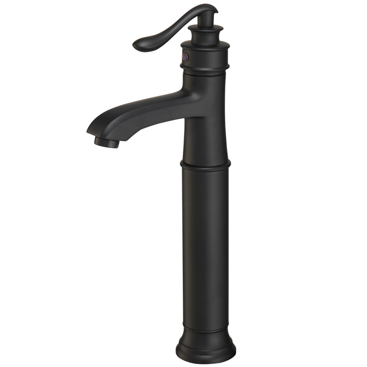 Matte Black Single Handle High Arc Vessel Sink Faucet