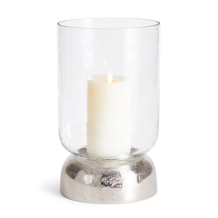 Serenade 11" Clear Glass and Chrome Tabletop Hurricane