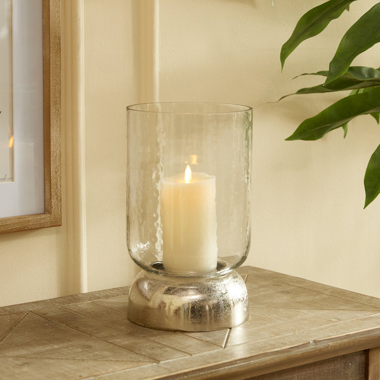 Serenade 11" Clear Glass and Chrome Tabletop Hurricane