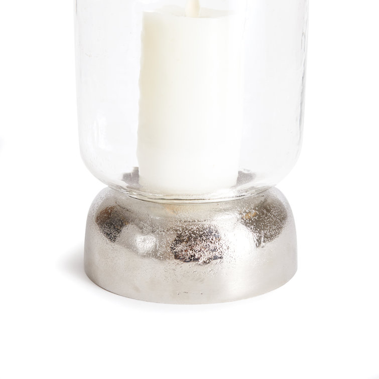 Serenade 11" Clear Glass and Chrome Tabletop Hurricane