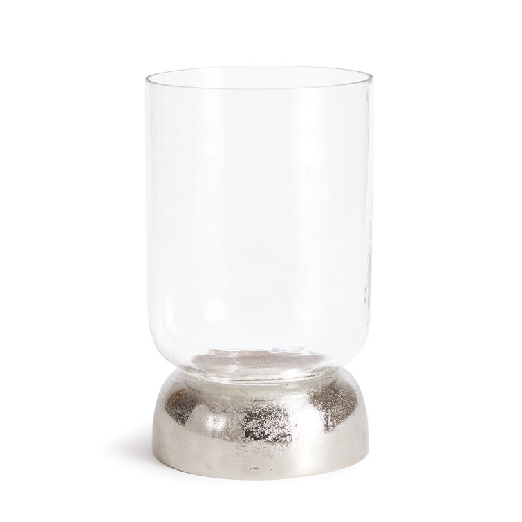 Serenade 11" Clear Glass and Chrome Tabletop Hurricane