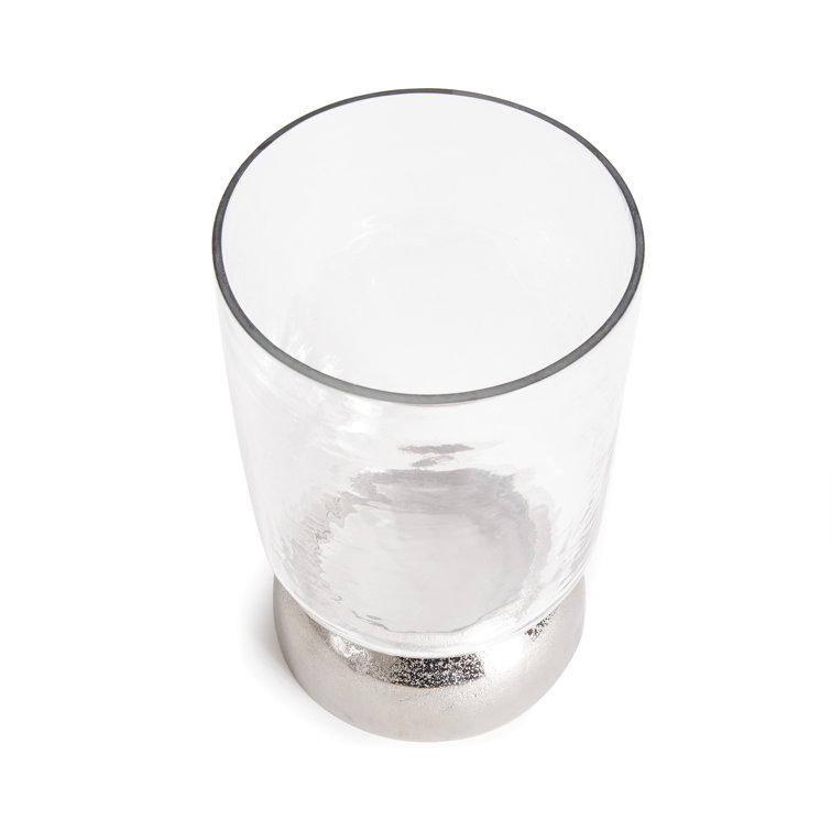 Serenade 11" Clear Glass and Chrome Tabletop Hurricane
