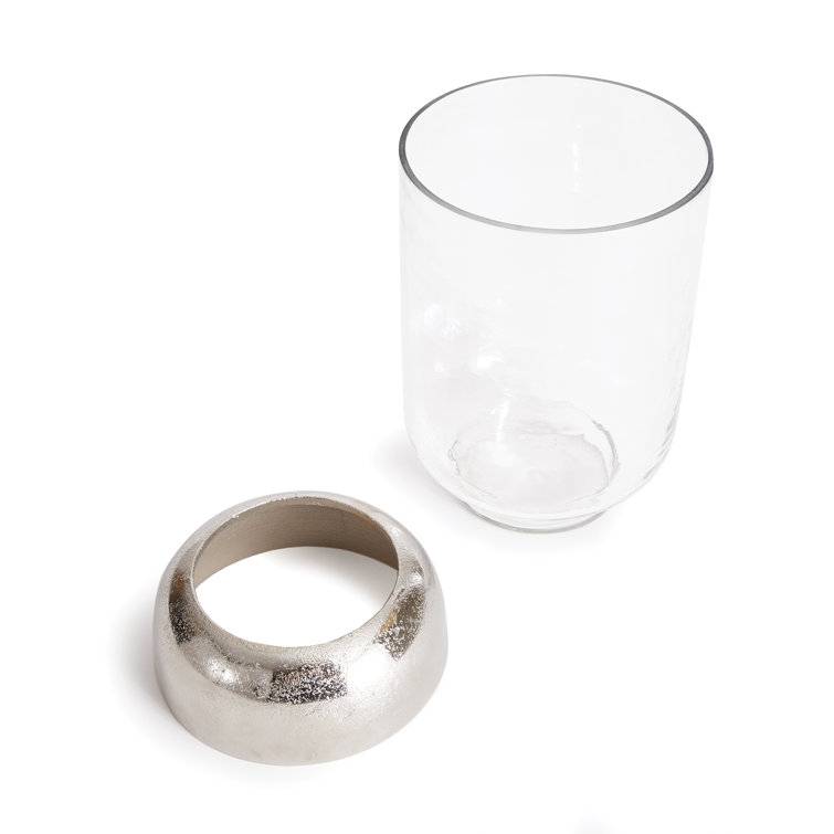 Serenade 11" Clear Glass and Chrome Tabletop Hurricane