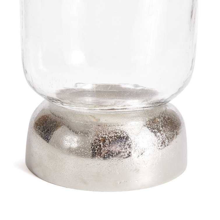 Serenade 11" Clear Glass and Chrome Tabletop Hurricane