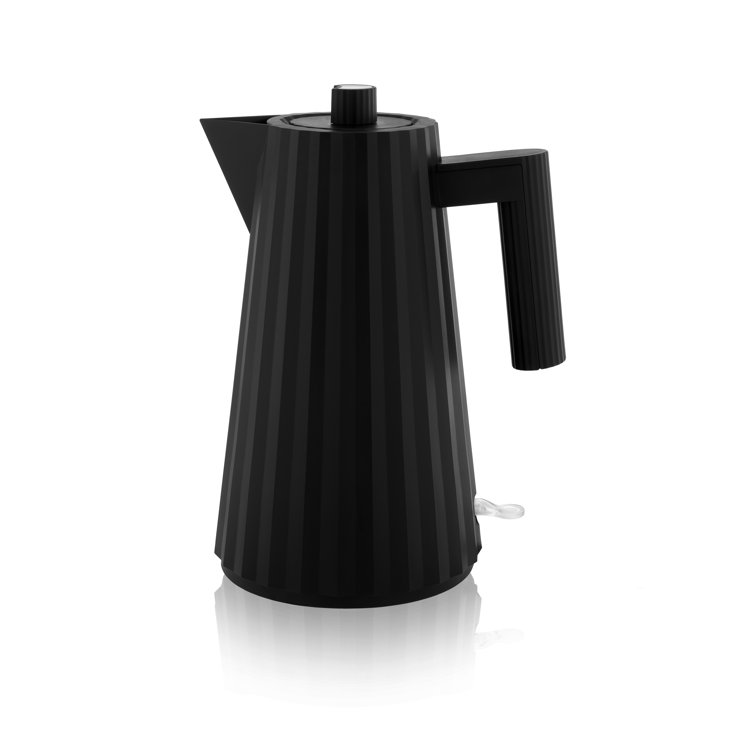 Big Black Thermoplastic Electric Kettle with Sculptural Design