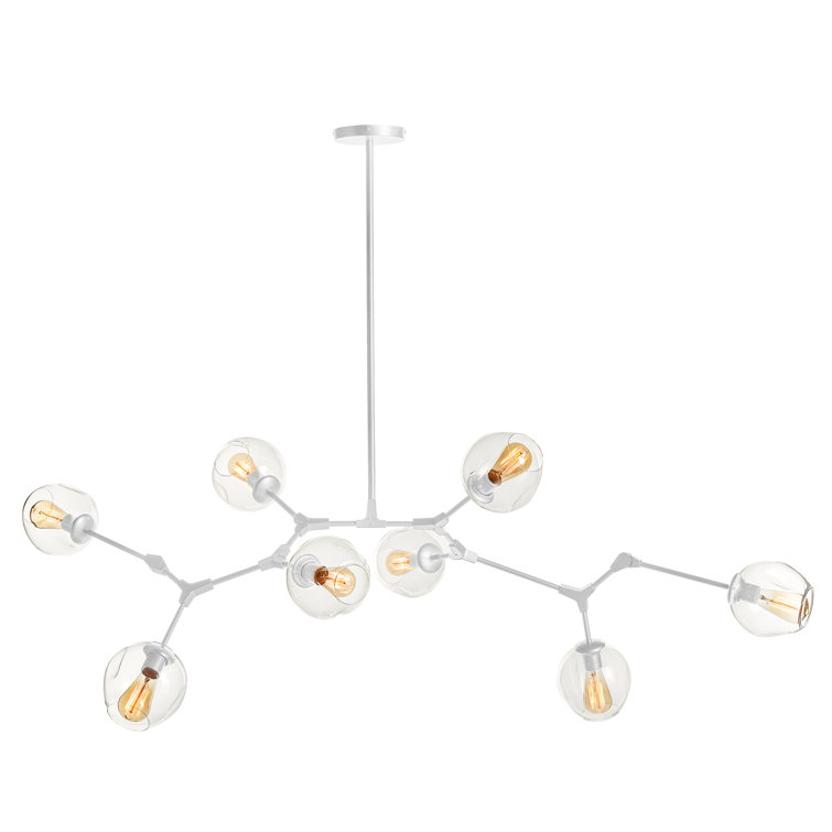 Daniella Matte White Adjustable Globe Chandelier