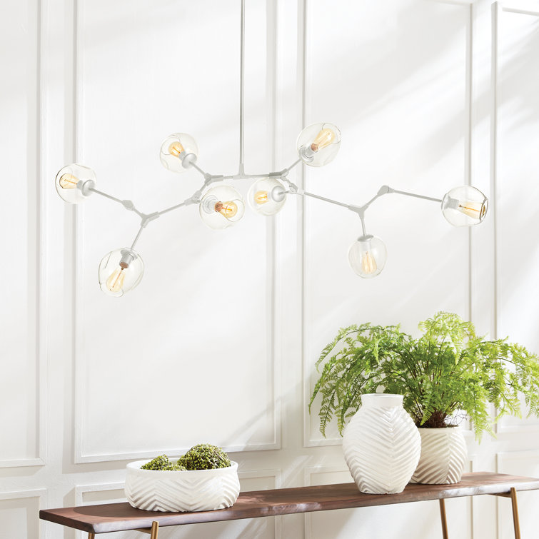 Daniella Matte White Adjustable Globe Chandelier