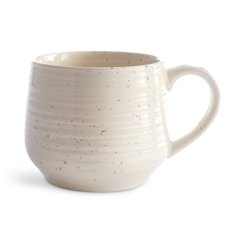 Rustic Ceramic Assorted Color Microwave Safe Mugs, Set of 4