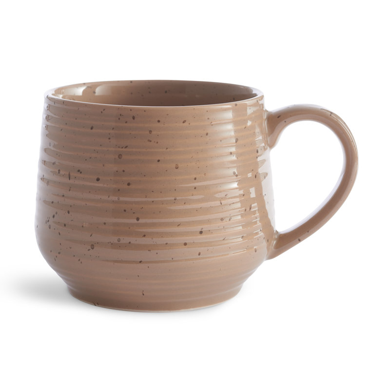 Rustic Ceramic Assorted Color Microwave Safe Mugs, Set of 4