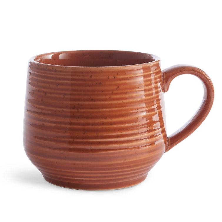 Rustic Ceramic Assorted Color Microwave Safe Mugs, Set of 4