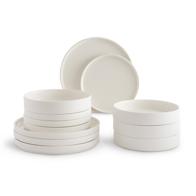 Kaden 12-Piece White Porcelain Dinnerware Set, Service for 4