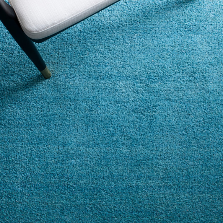 Turquoise Handmade Wool 9' x 12' Tufted Area Rug