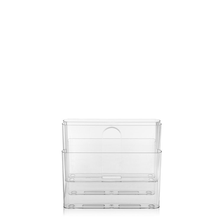 Giotto Stoppino Italian-Designed Clear PMMA 4-Compartment Magazine Rack