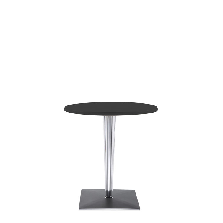 White Melamine 24" Square Coffee Table with Transparent Legs