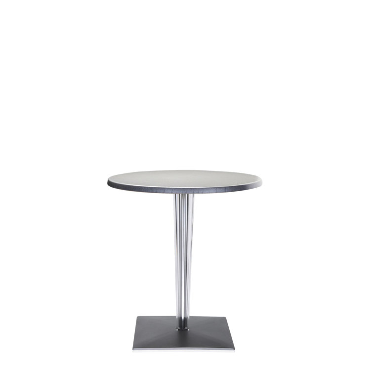 White Melamine 24" Square Coffee Table with Transparent Legs