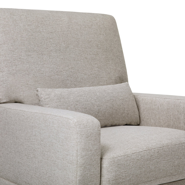 Gray Performance Fabric Swivel Glider with Pillowback Cushion