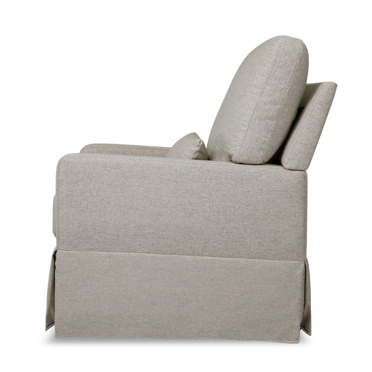 Gray Performance Fabric Swivel Glider with Pillowback Cushion